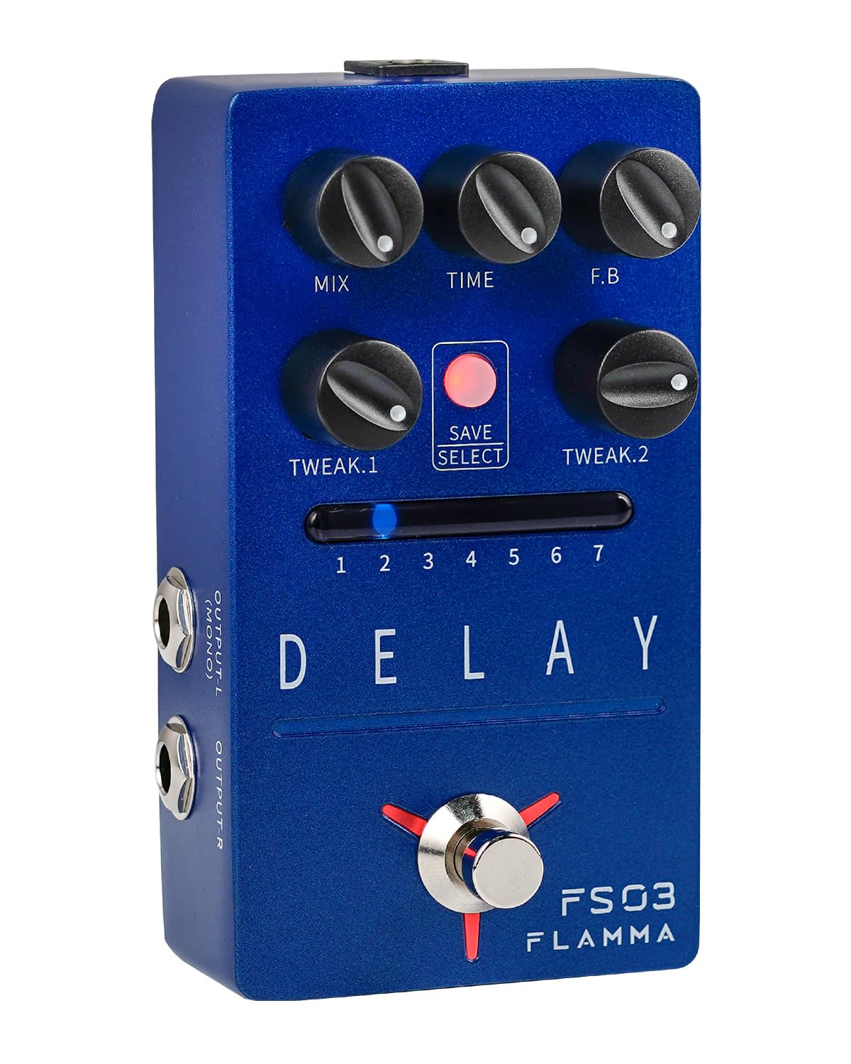 FLAMMA FS03 Electric Guitar Delay Effects Pedal with Looper Stereo Digital Sound 6 Delay Effects Storable Preset Tap Tempo Trail