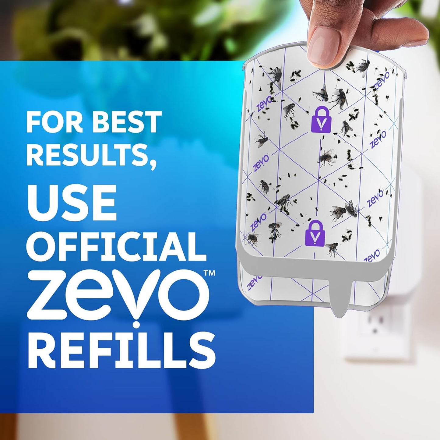 Zevo Flying Insect Trap Official Refill Cartridges - Fits Both Zevo Trap & MAX Indoor Fly Trap - Authentic Trap+Lock Technology to Catch Gnats, House & Fruit Flys (6 Official Refill Cartridges)