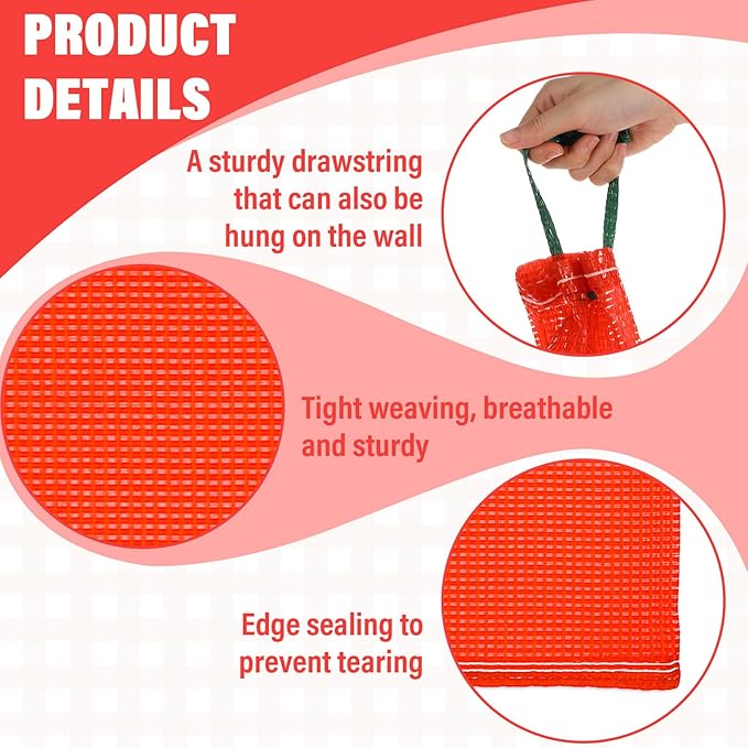 50 PCS Mesh Bags for Vegetables, Mesh Onion Bag 11"×18" Produce Bags Reusable Breathable Vegetable Storage Net Bag Meshs Drawstring Onion Meshs Storage-Bag for Vegetables, Onions, Potatoes