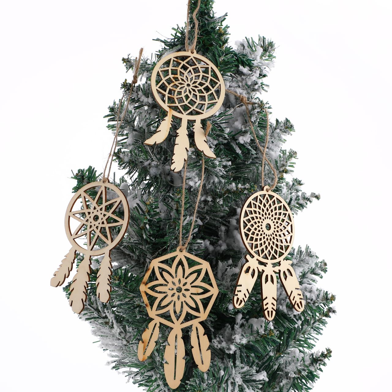 COHEALI 40pcs Wooden Dreamcatcher Arts and Crafts for Dreamcatcher Kit Wood Crafts for DIY Kits Wooden Hanging Ornaments Kit Unfinished Dream Catcher Wood Dream Catcher Paper Cut