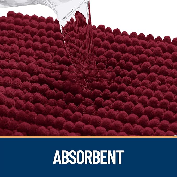 OLANLY Dog Door Mat for Muddy Paws 44x32, Ultra Absorbent Chenille Mud Doormat, Non-Slip Washable and Dirt Trapping Doormat for Indoor Entryway, Quick-Dry Indoor Pet Bed Mats for Dogs, Burgundy