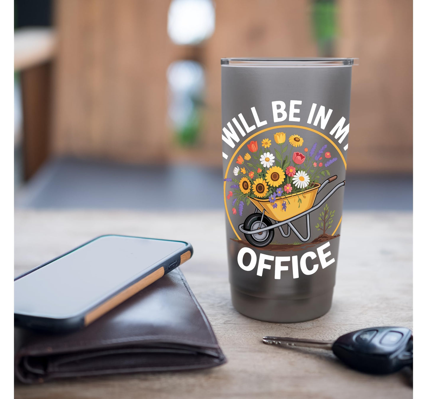 Funny Gardening Office Wheelbarrow Flowers Garden Hobbyist Stainless Steel Insulated Tumbler