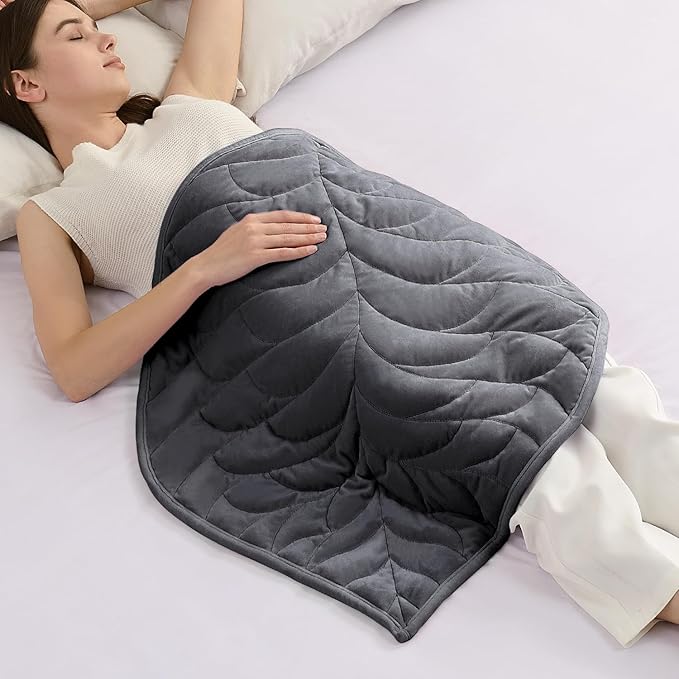 Kaisa Weighted Lap Blanket 3 lbs 23" x 29", Cozy Luxury Crystal Velvet Small Weighted Blanket for Adults, Portable Travel Weighted Blanket for Relaxation, All-Season Blanket, Machine Washable, Gray