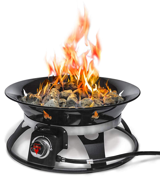 Outland Living Portable Propane Fire Pit, 21-inch, 58,000 BTU with Fire Pit Cover & Carry Kit, Smokeless Gas Firebowl | Perfect for Camping, Patio, Backyard, Tailgating, Deck, RV| Black 863 Cypress