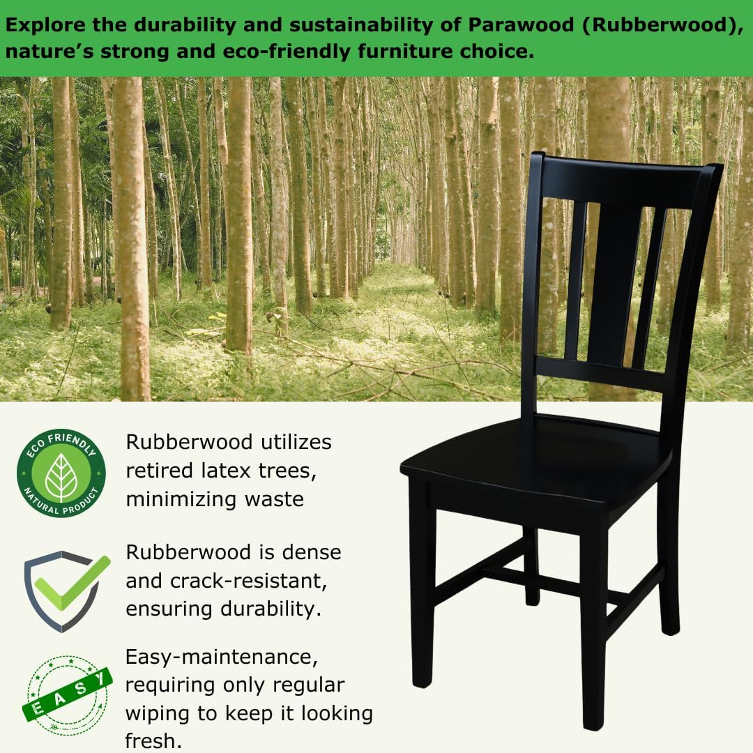Set of Two San Remo SplatBack Dining Chairs, Black