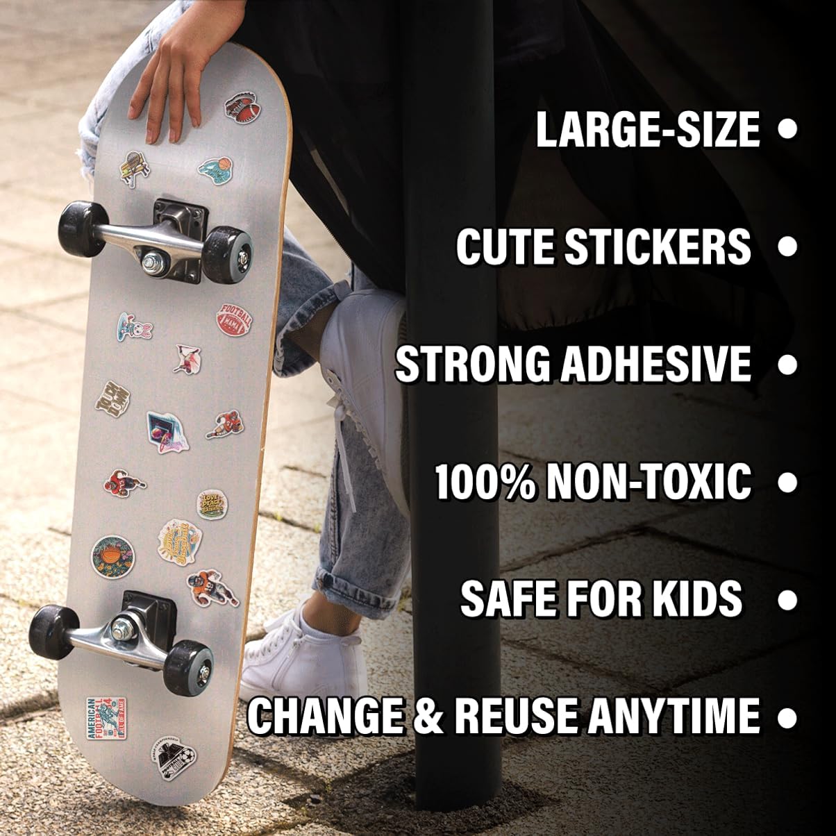Sports Motivational Stickers 108Pcs Pack for Water Bottles Skateboards Lockers Laptops Football Basketball Soccer Tennis Golf Decals Waterproof Vinyl Teens Kids