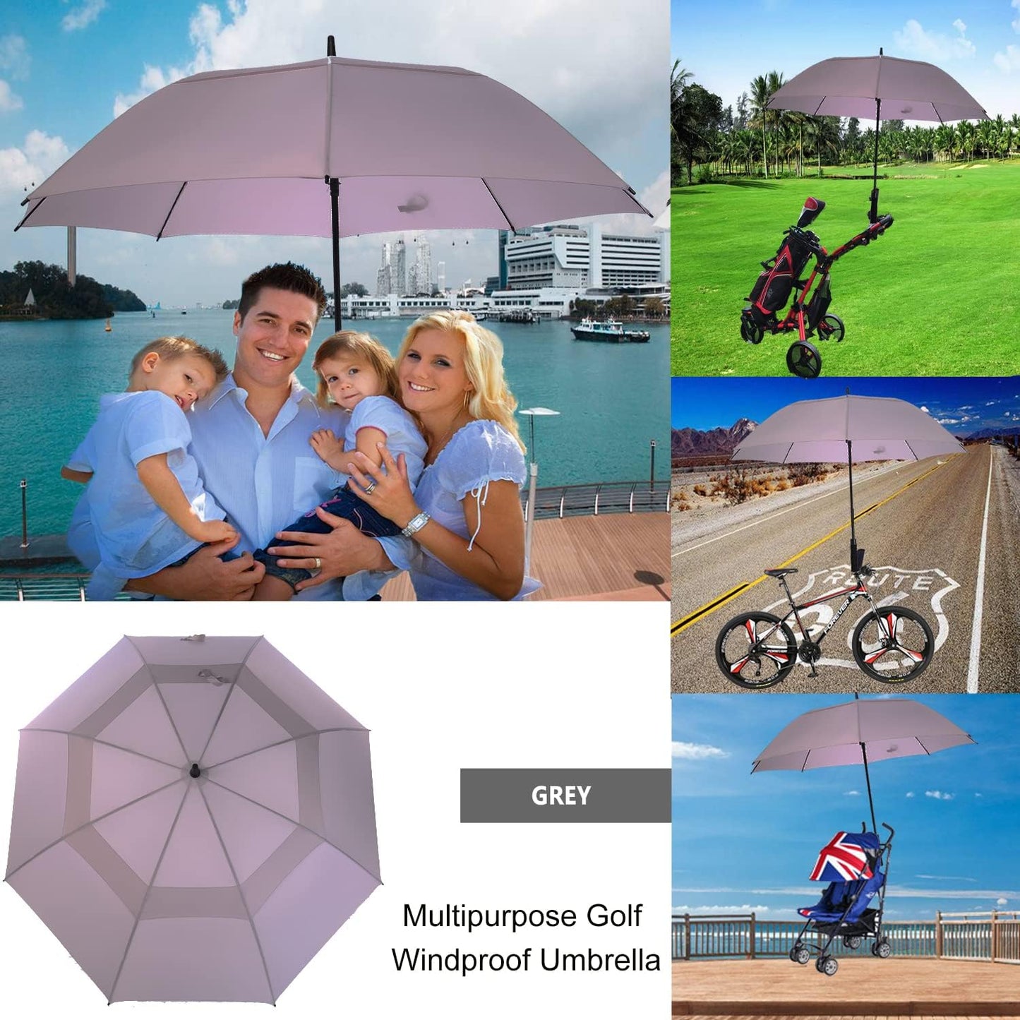 MRTLLOA Extra Large Golf Umbrella, 54/62/68/72 Inch Automatic Open, Oversize Double Canopy Vented Windproof Waterproof Sports Umbrellas for Rain
