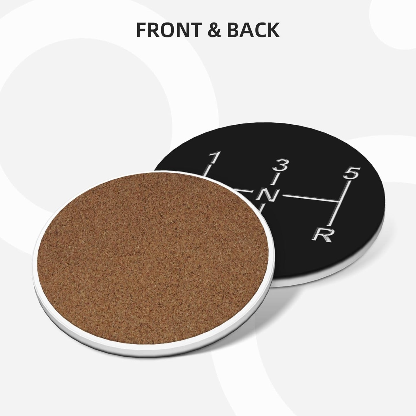 Racing Car Coasters for Drinks Set of 4, Absorbent Ceramic Drink Coasters for Coffee Table Wooden Table Cup Bar, 4 Inches