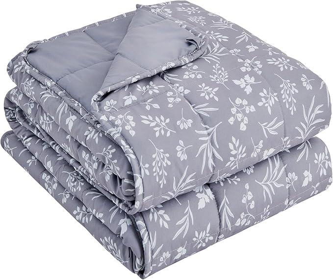 yescool Weighted Blanket for Adults (20 lbs, 48" x 72", Dove Grey) Cooling Heavy Blanket for Sleeping Perfect for 140-160 lbs, Twin Size Breathable Blanket with Premium Glass Bead, Machine Washable