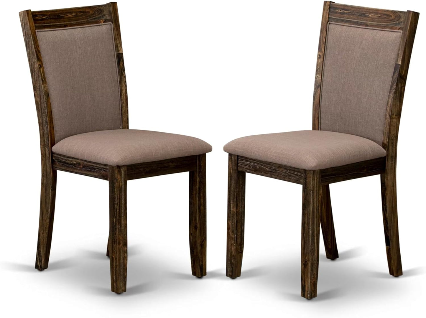 East West Furniture V727MZ748-6 6 Piece Dinette Set Contains a Rectangle Dining Room Table with V-Legs and 4 Coffee Linen Fabric Parson Chairs with a Bench, 40x72 Inch, Multi-Color