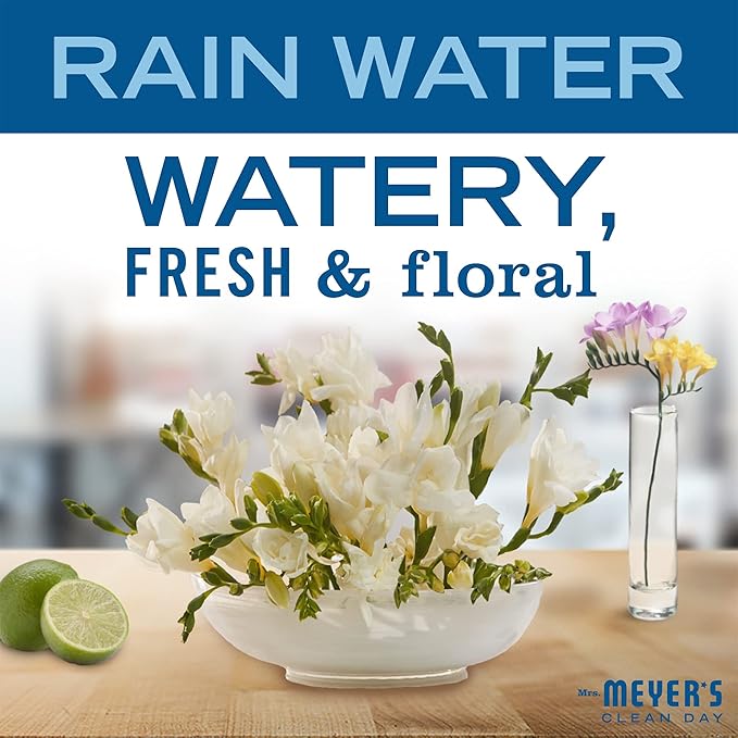 MRS. MEYER'S CLEAN DAY Room and Air Freshener Spray, Non-Aerosol Spray Bottle Infused with Essential Oils, Rain Water, 8 fl. oz - Pack of 3