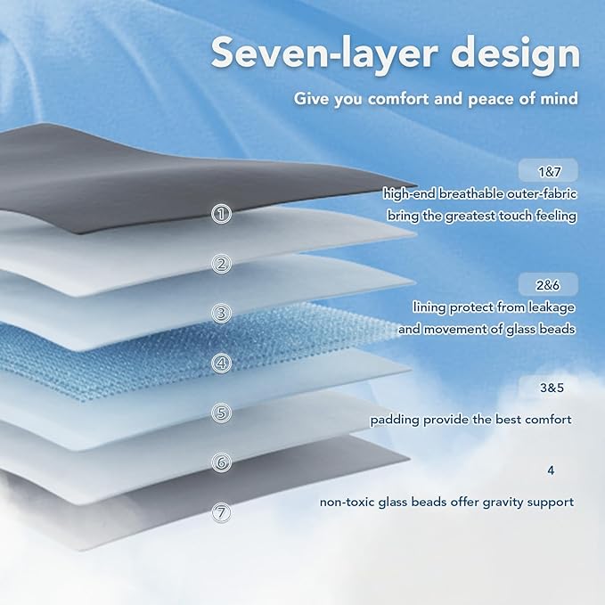 Topcee Weighted Blanket for Adults (20 lbs, 60" x 80") Queen Size Soft Cooling Heavy Blanket Sleeping, Apply to 190-210 lbs Body, Thick Breathable Blanket with Glass Bead, Easy Care