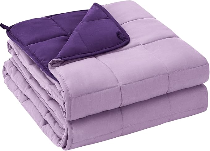 yescool Weighted Blanket for Adults (25 lbs, 88” x 104”, Purple) Cooling Heavy Blanket for Sleeping Perfect for 240-260 lbs, King Size Breathable Blanket with Premium Glass Bead