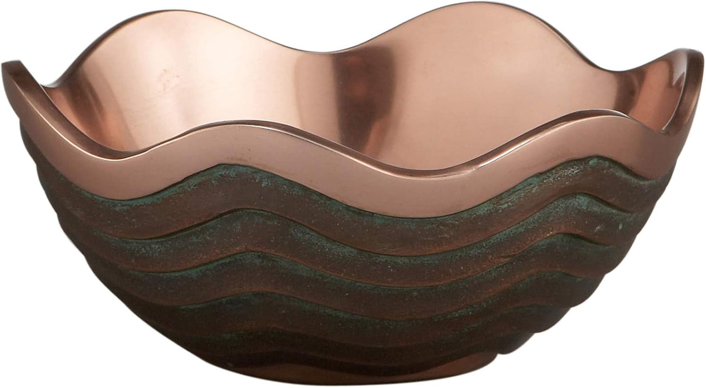 Nambe Copper Canyon Bowl | 7Inch Fruit Bowl for Kitchen Counter, Table, Mantel Dcor | Decorative Scalloped Edge Vegetable Basket | Salad Serving Bowl | 21.5 Ounce