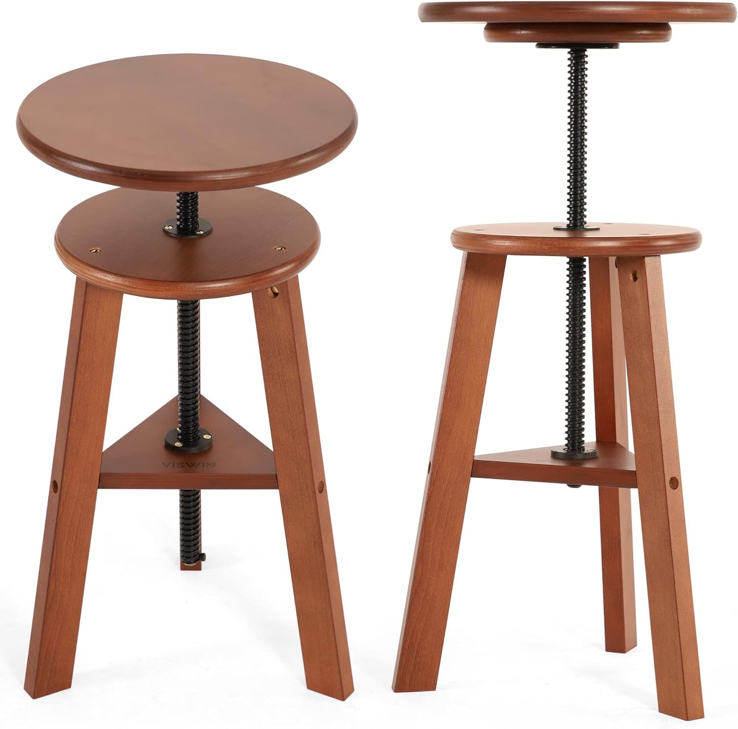 VISWIN Adjustable Drafting Stool for Artists & Adults, 19"-26" Height Solid Beech Wood Art Stool for Studio, Swivel Drafting Chair for Drawing, Home Use, Office, Kitchen