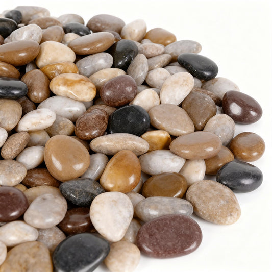 onlyfire Natural Polished Pebbles, 1.5-2 Inch Decorative Mixed Color Stones Aquarium Gravel River Rocks for Vase, Succulents, Landscaping and Home Decor (5-lb Bag)