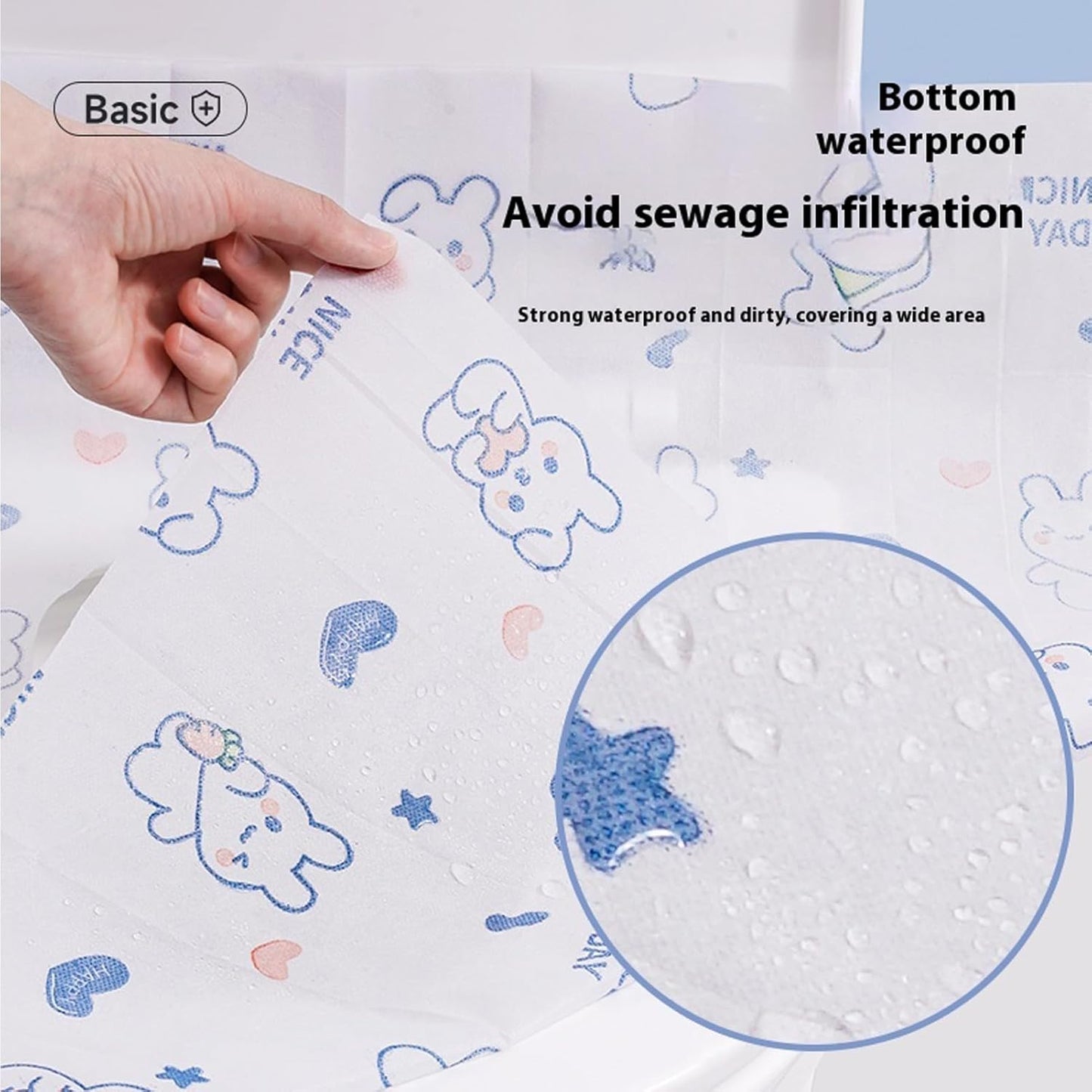 Disposable toilet seat cover,30 pieces of oversized waterproof toilet seat paper, suitable for children and adults, potty training, travel, public toilets, aircraft