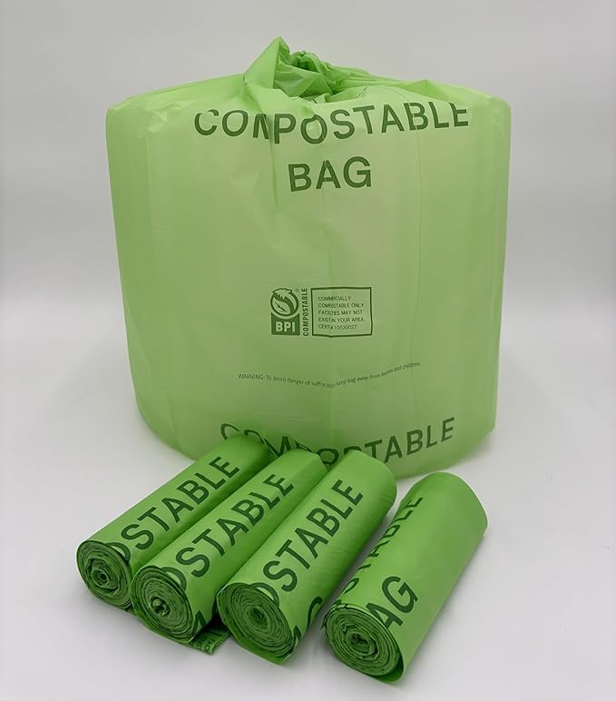 VERDE WINSIGHT Compostable 13 Gallon Trash Bags - Heavy Duty Extra Thick and Tall Kitchen Food Scrap Waste Bags - 140 Bags, Eco Friendly Biodegradable Trash Liners