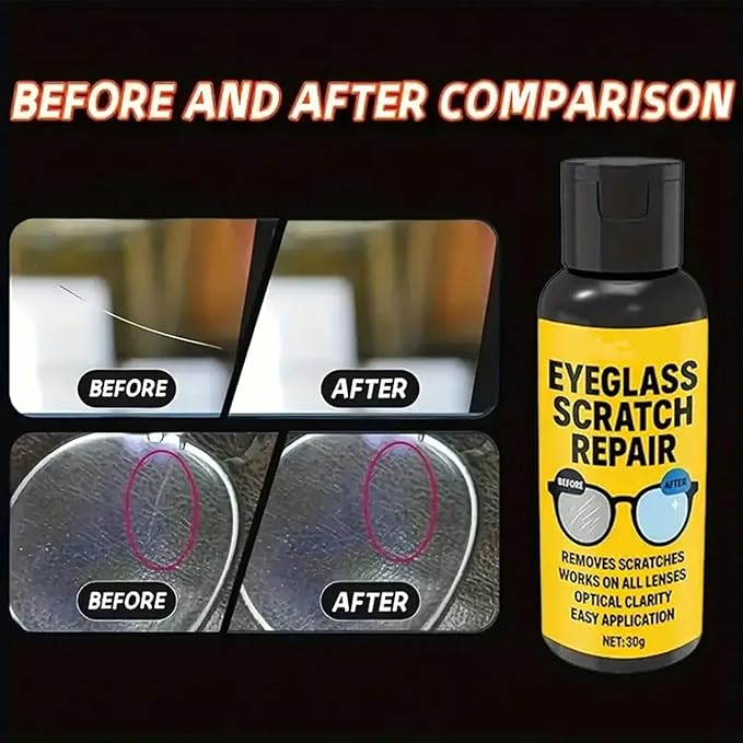 Glasses Lens Scratch Remover, Eyeglass Scratch Remover, Eyeglass Cleaner Spray, Sunglasses Cleaning Kit for Camera/Mirror/Windshield/Stove