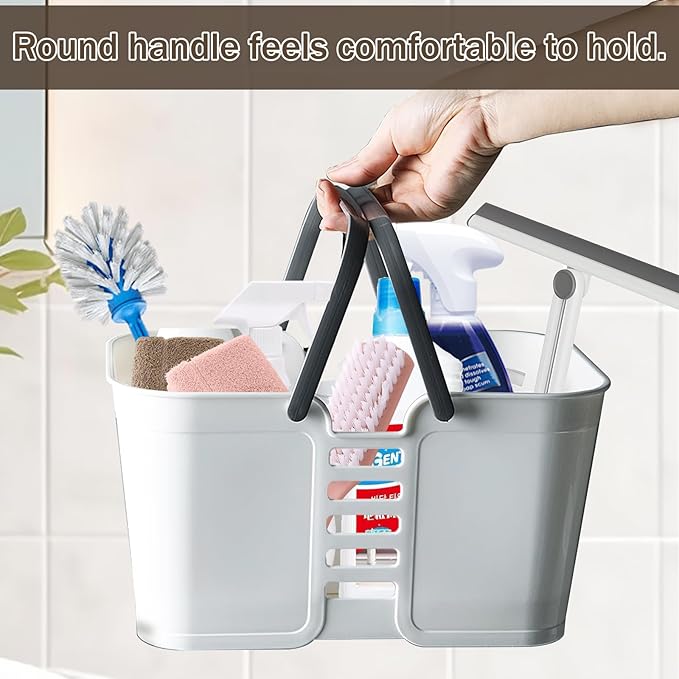 Cleaning Supply Caddy,Large Cleaning Products Storage Organizer with Handles,Portable Plastic Bucket Tool Storage Shower Caddy Basket for Bathroom, Bedroom, Kitchen, College Dorm, Garden