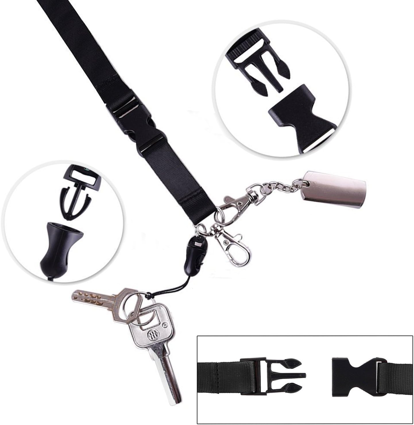 YOUOWO 1 Pack Clear ID Badge Holder Vertical with Black Lanyards,Neck Strap Detachable Buckle Enhanced Breakaway Quick Release Safety Lanyard with Name Tag Card Holders