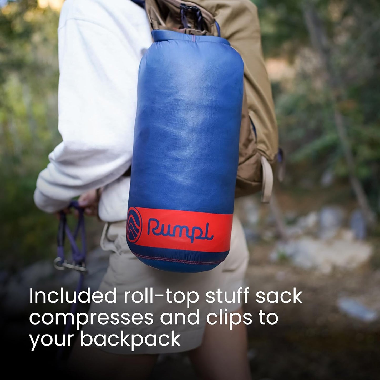 Rumpl Original Puffy Blanket - Warm, Water-Resistant Camping Blanket with 100% Recycled Synthetic Insulation, 52"x75", Original Puffy V2, Geo Cool