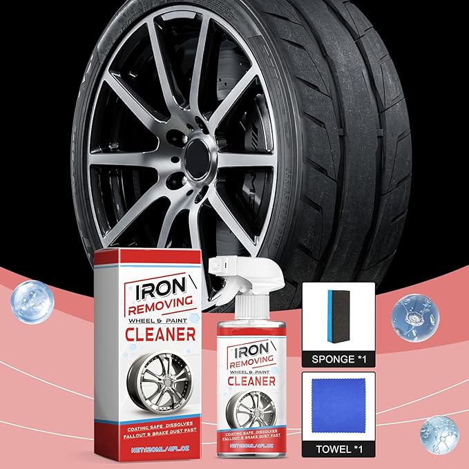 Car Rust Remover Spray, Rust Cleaner for Car Wheel Metal Iron Stain, Rust Dissolving Reduce Rust & Form Protective Coating, 4 fl oz