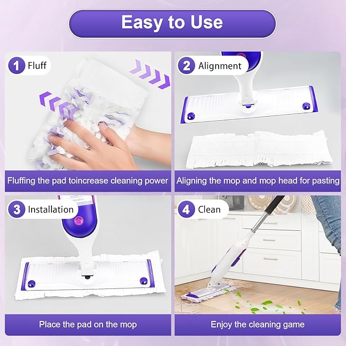32 Count Disposable Power Mop Pads for Swiffer Power Mop Pad, 14-Layer Thickened, Spray Cleaning Repalcement Mopping Pads for All Finished Floors