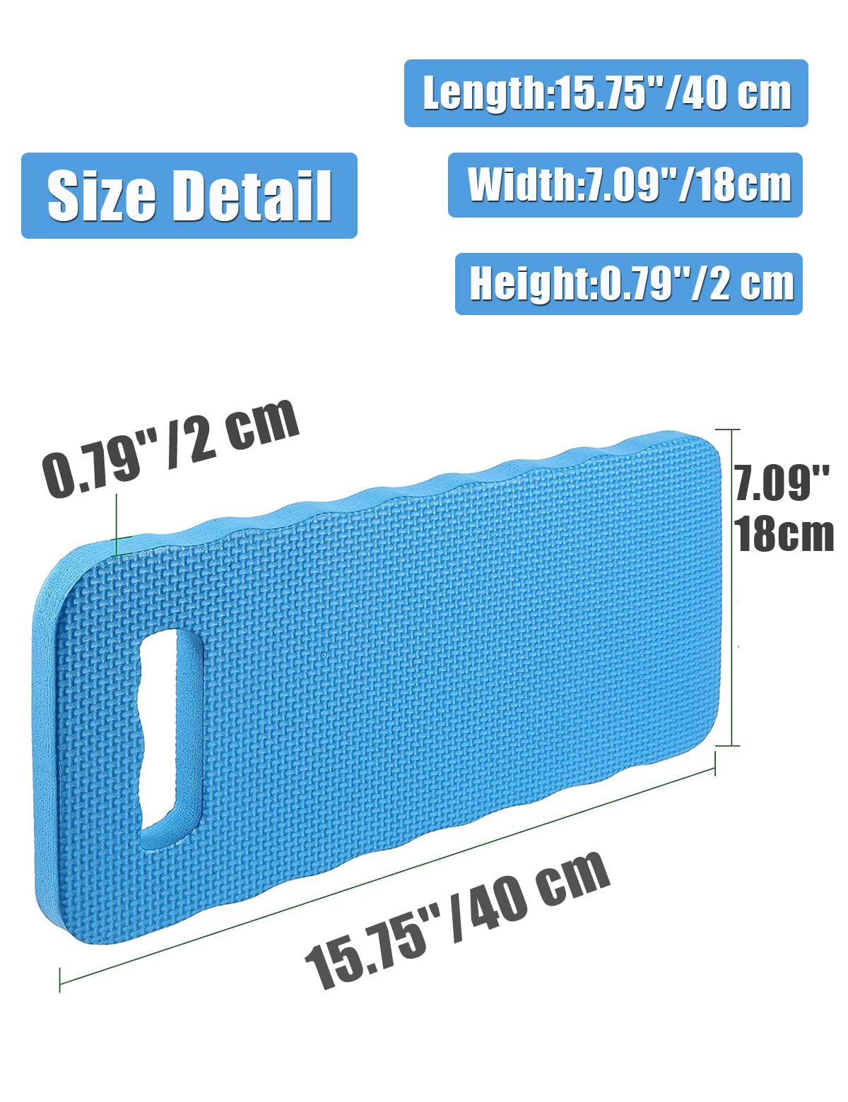 YWSHF 2 PCS Garden Kneeling Pad,Knee Mat Waterproof Foam Knee Pads for Gardening,Cleaning,Baby Bath,Yoga,Praying and Exercise 15.745'' x 7.09'' x 0.79''