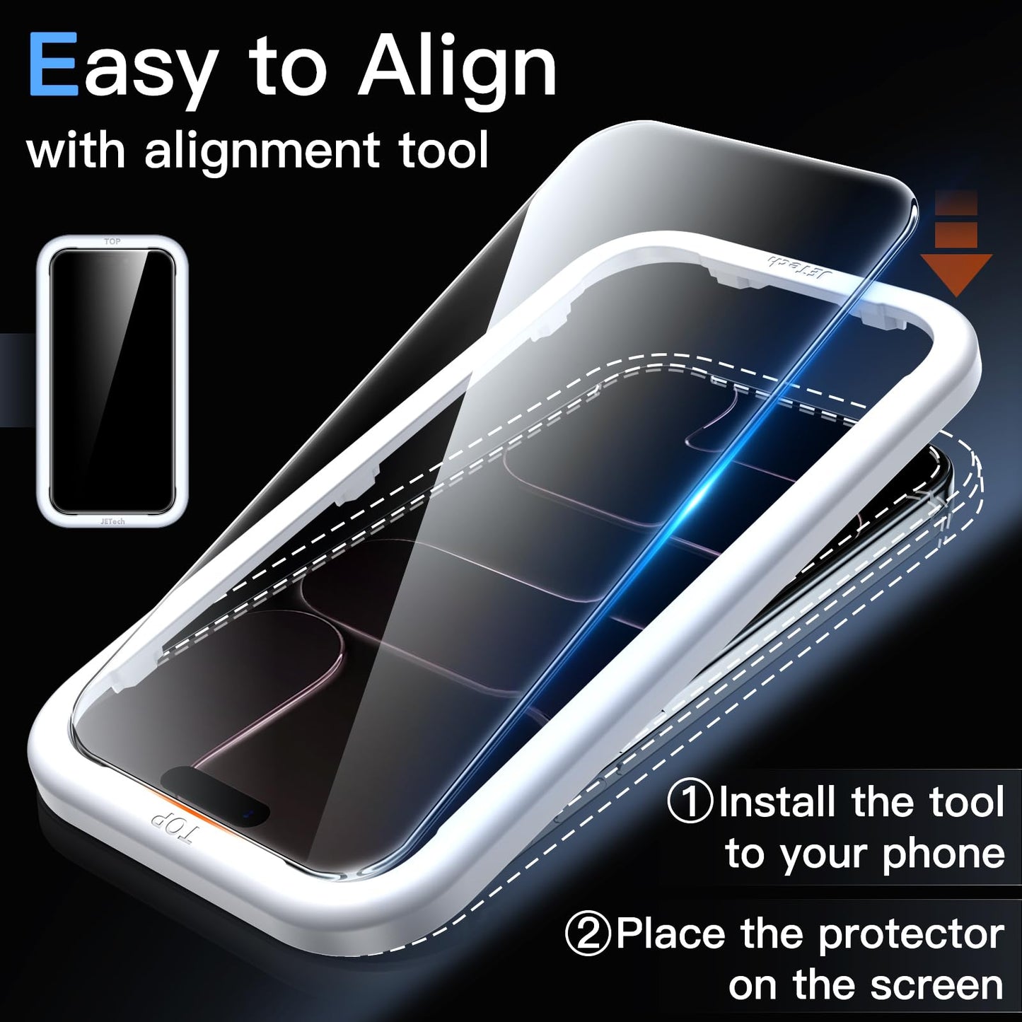 Jetech Screen Protector For Iphone 17 Air, Tempered Glass Film With Easy Installation Tool, 9H Hardness, Case-Friendly, 6.5-Inch