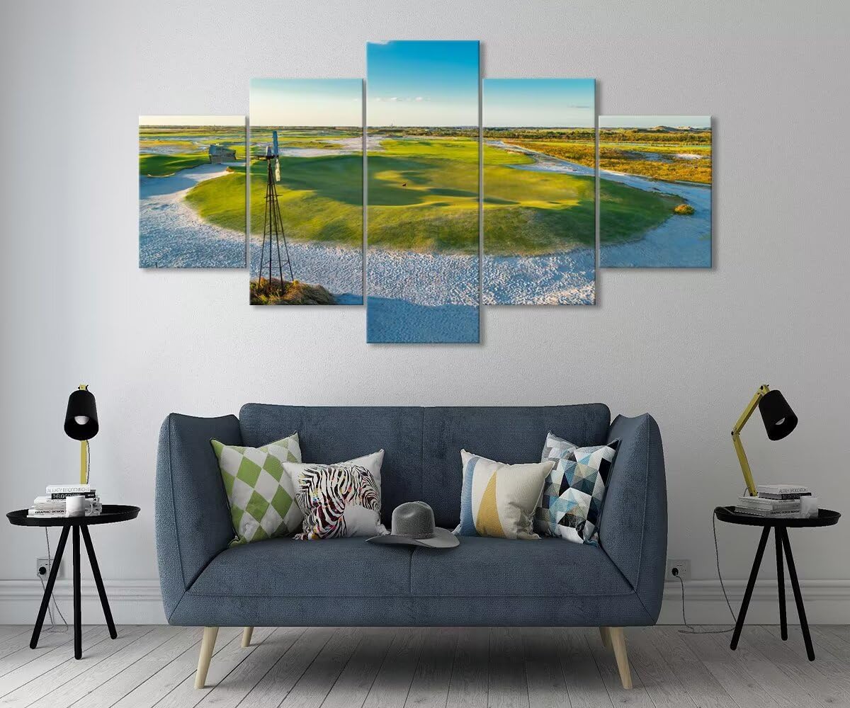 Streamsong Black Course 9th Hole Wall Art for Living Room Bedroom Bathroom Home Decorations Golf Course Pictures Posters Framed Artwork Canvas Prints Ready to Hang(60''W x 40''H)