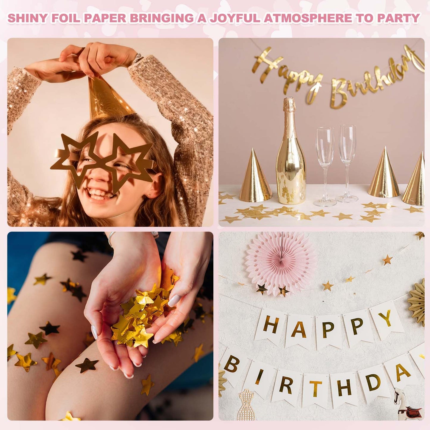 MECCANIXITY 20 Sheets Metallic Foil Paper, A4 Thick 250gsm Cardstock Foil 8.3" x 11.7" Shiny Mirror Glitter Paper Sheets for Crafts Scrapbooks Cards Party Decorations, Heart
