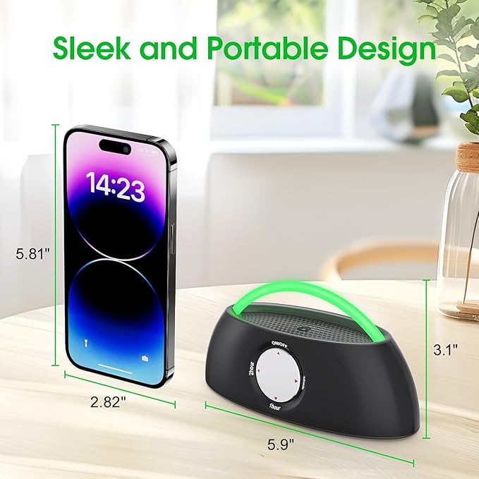 Rechargeable Ozone Generator with Negative Ion Air Purifier, 3000mAh Portable Odor Eliminator for Cat Litter Box, Pets, Kitchen, Shoe Cabinet, Wardrobe, Car & Small Spaces, Type-C Fast Charging