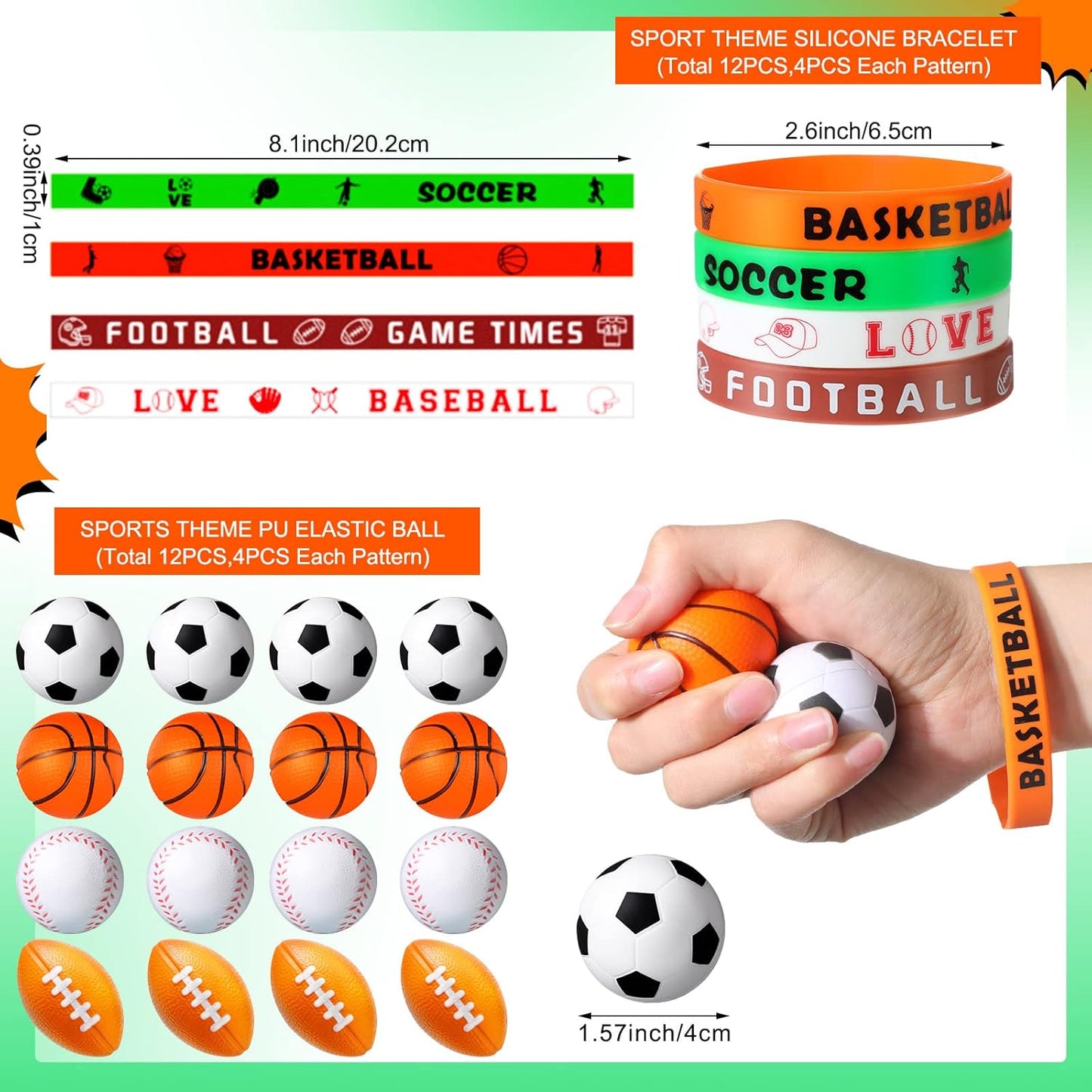 Weysat 184 Pcs Sport Party Favors Party Goodie Bag Fillers Cup Straw Stress Ball Keychain Sticker Wristband Whistle Thank You Tags for Birthday Decorations (Sports Style)