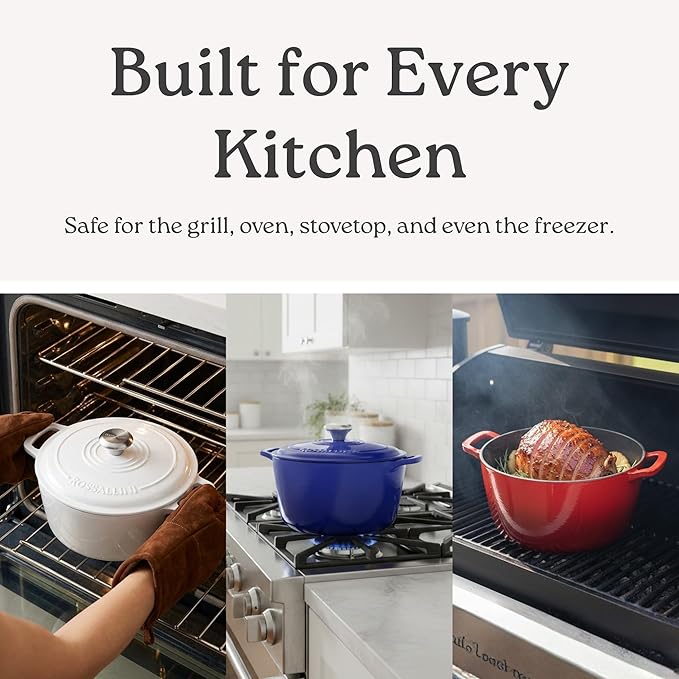 Signature Enameled Cast Iron Dutch Oven, Non-Stick Serving Pot with Tight Fitting Lid for Perfect Roasting, Baking, Sauteing, and Bread Making | 10Q (9.5L) - Sage