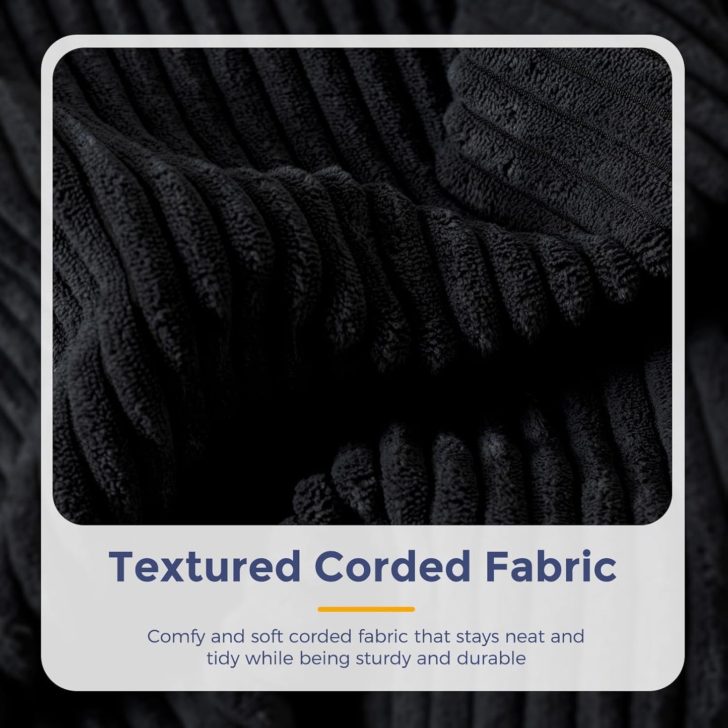 MAXYOYO Floor Sofa Bean Bag Sofa Couch, Comfy Floor Couch with Back Support, Portable Bean Bag with Filling, Corded Chair Seating for Living Room Bedroom Apartment, Black