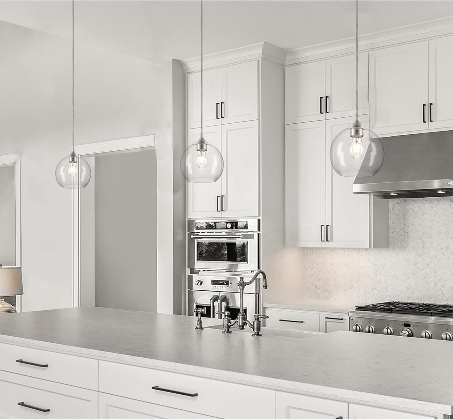 Westinghouse 6130500 Tatze Contemporary One Light Indoor Mini Pendant, Brushed Nickel Finish, Clear Glass