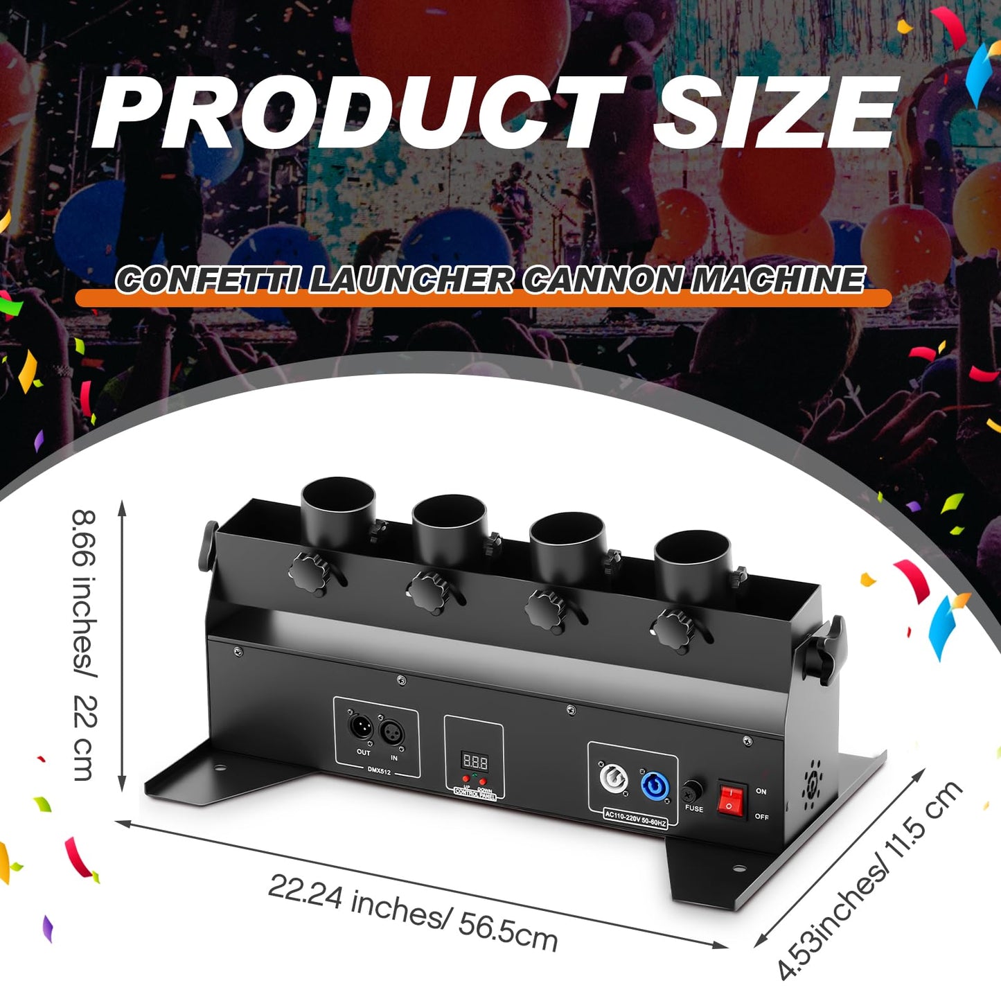 Yaocom Confetti Launcher Cannon Machine Metal Confetti Blower Machine Confetti Cannon Dmx/Remote Control For Wedding Party Disco