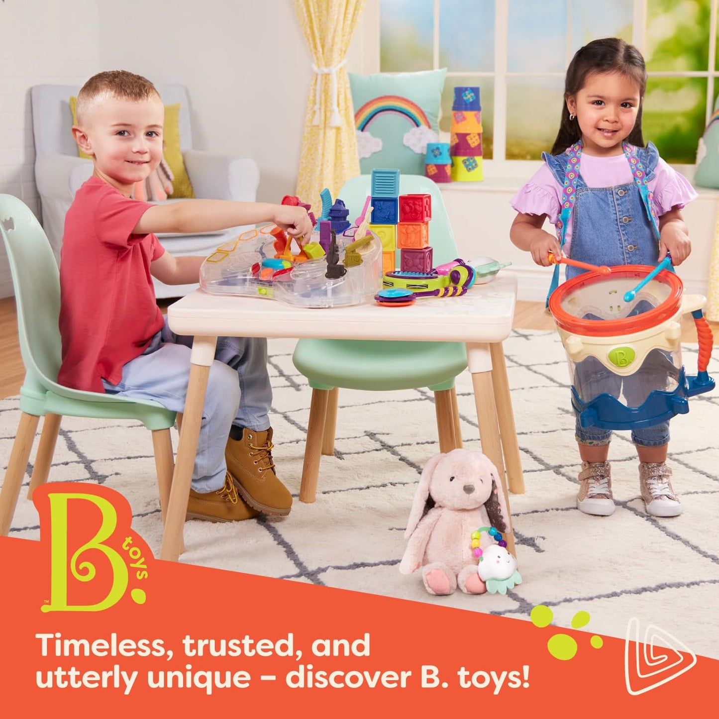 B. toys – Baby Inflatable Tummy Time Mat 6 Removable Sea Animals Water Activity Mat for Babies Easy to Clean – 6+ Months Wonder Waves