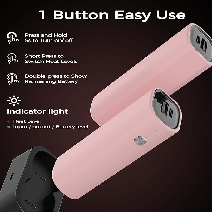 Hand Warmers Rechargeable 2 Pack, 10000 mAh Electric Hand Warmer,360°Surround Heat Magnetic Electric Handwarmer,3 in 1 Reusable Electric Heater & Power Bank with Fast Charging Station