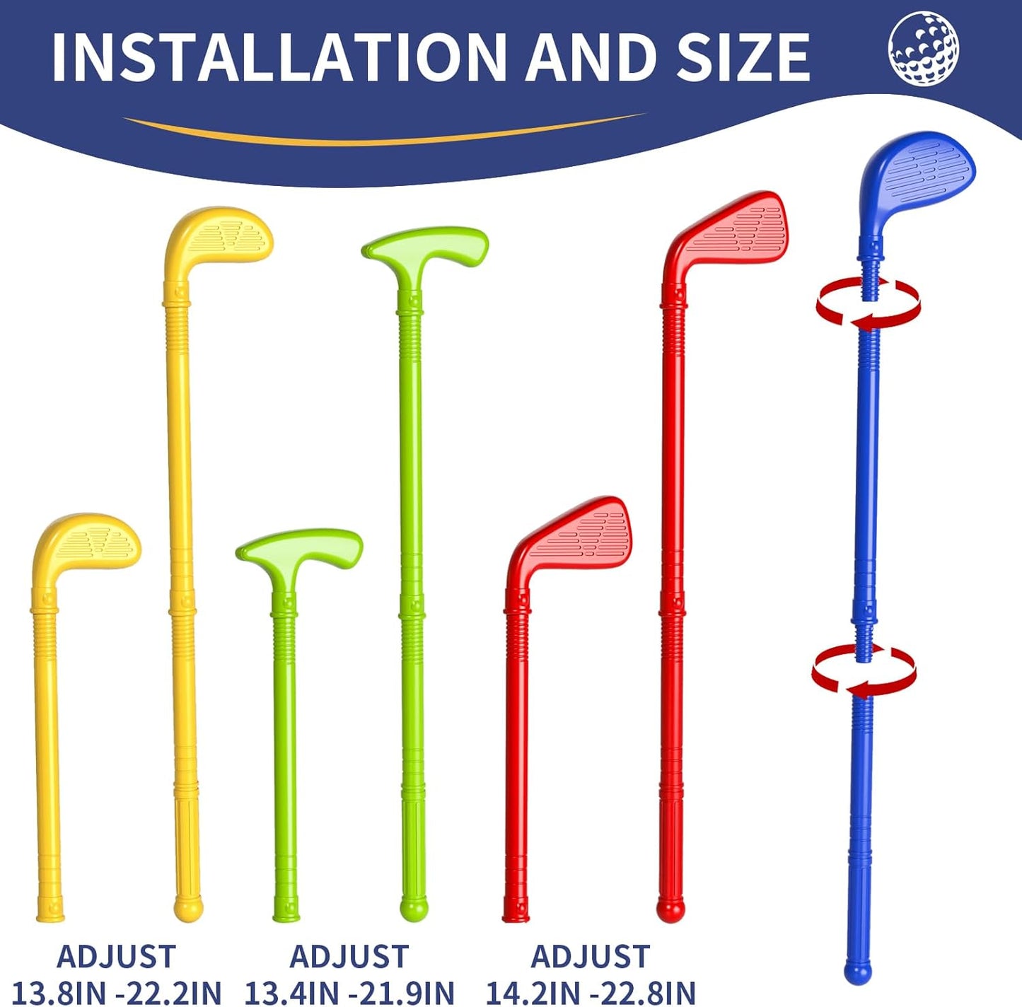 Toddler Golf Set Toys for Kids, Kids Toddler Golf Clubs with 7 Balls, Putting Mat & Golf Board, Toys Gifts for 3 4 5 6 Year Old Boys, Christmas Birthday Gifts for 3 4 5 6 Year Old Boy Kids