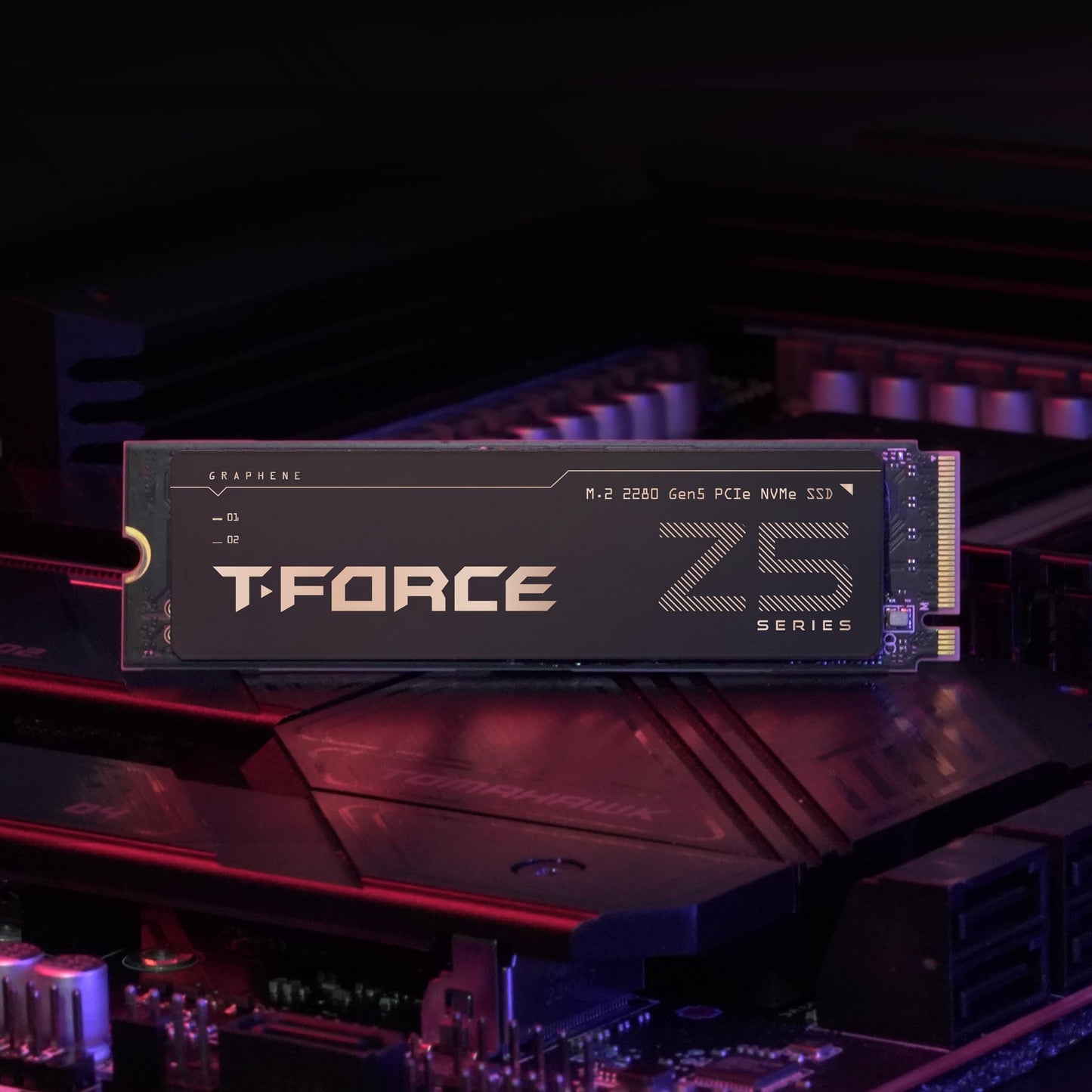 Teamgroup T-Force Z540 1Tb Gen5X4 Dram Slc Cache 3D Tlc Nand Nvme Phison E26 Pcie M.2 2280 Gaming Ssd With Ultra-Thin Graphene H