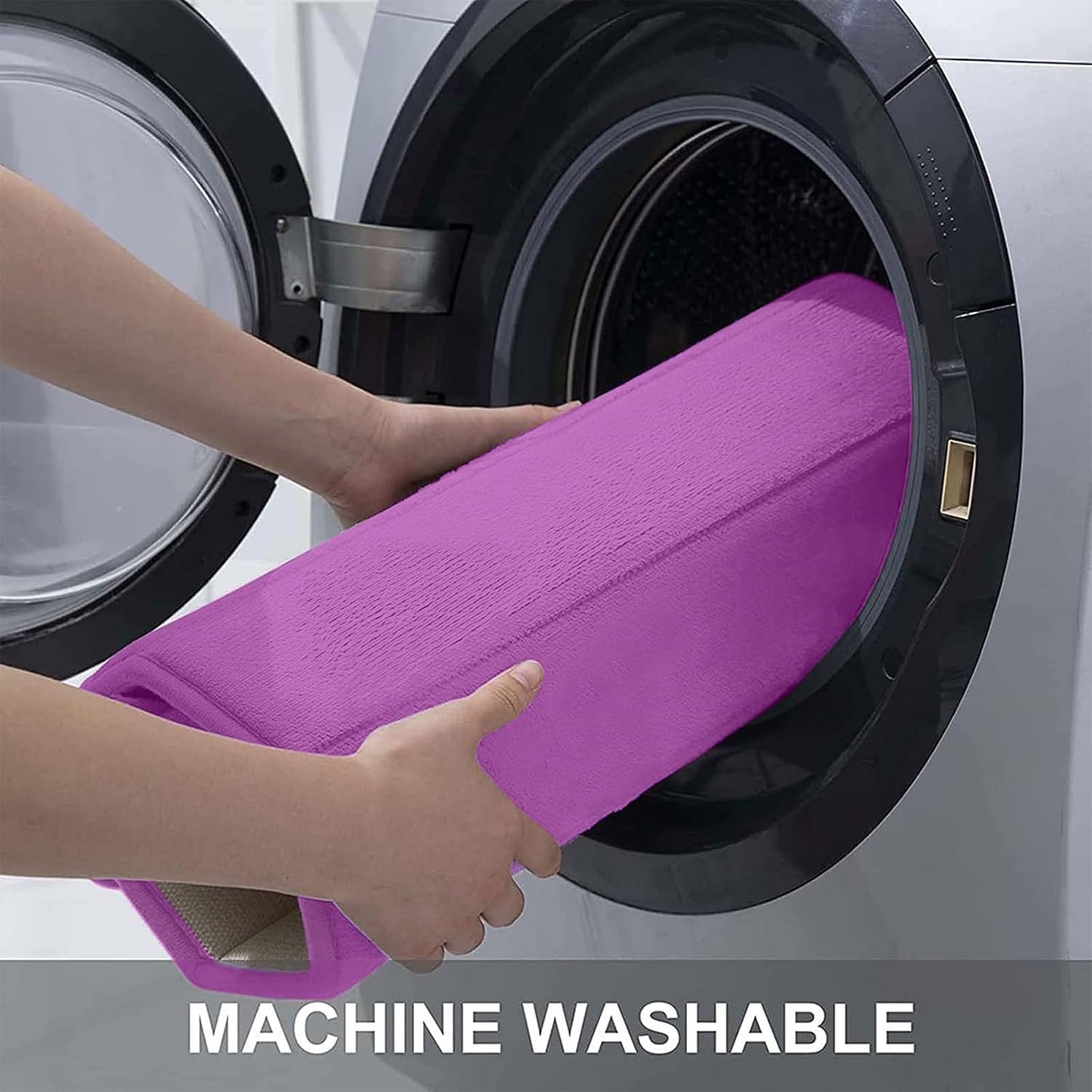 Buganda Memory Foam Bath Mat, 47" x 17", Ultra Soft and Non-Slip Bathroom Rugs, Water Absorbent and Machine Washable Bath Rug Runner for Bathroom, Shower, and Tub, Violet