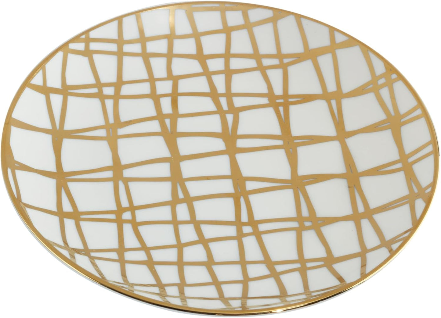 Certified International Matrix Gold Plated 6" Luncheon/Canape Plates, Set of 6 Assorted Designs