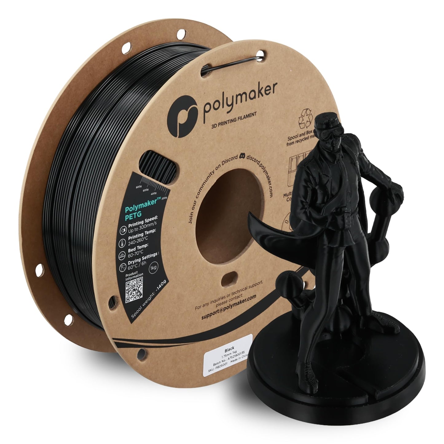 Polymaker PETG Dark Green 3D Printer Filament 1.75mm 1kg, High Speed PETG up to 300mm/s, High Strength New Formula, Excellent La