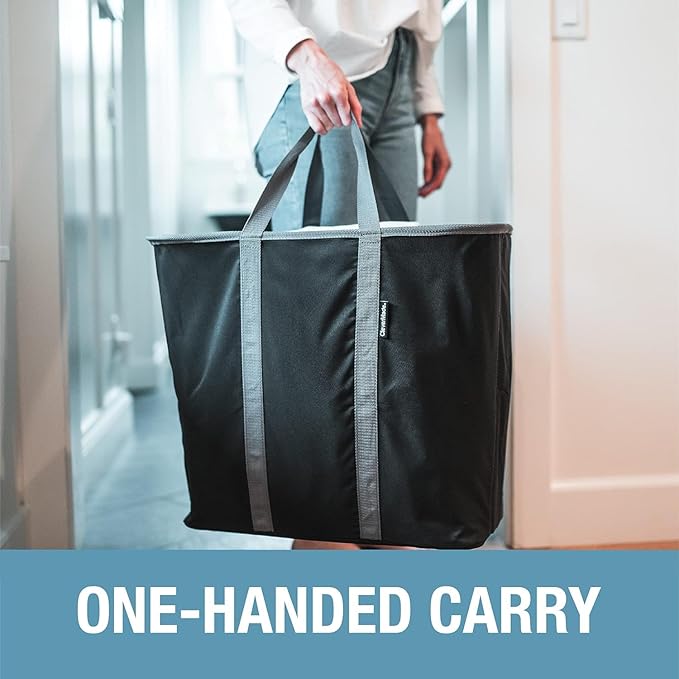 CleverMade Collapsible Laundry Caddy - Teal 2-Pack 64L - Foldable Storage Organization Container for Clothes Laundry Room Storage Solution