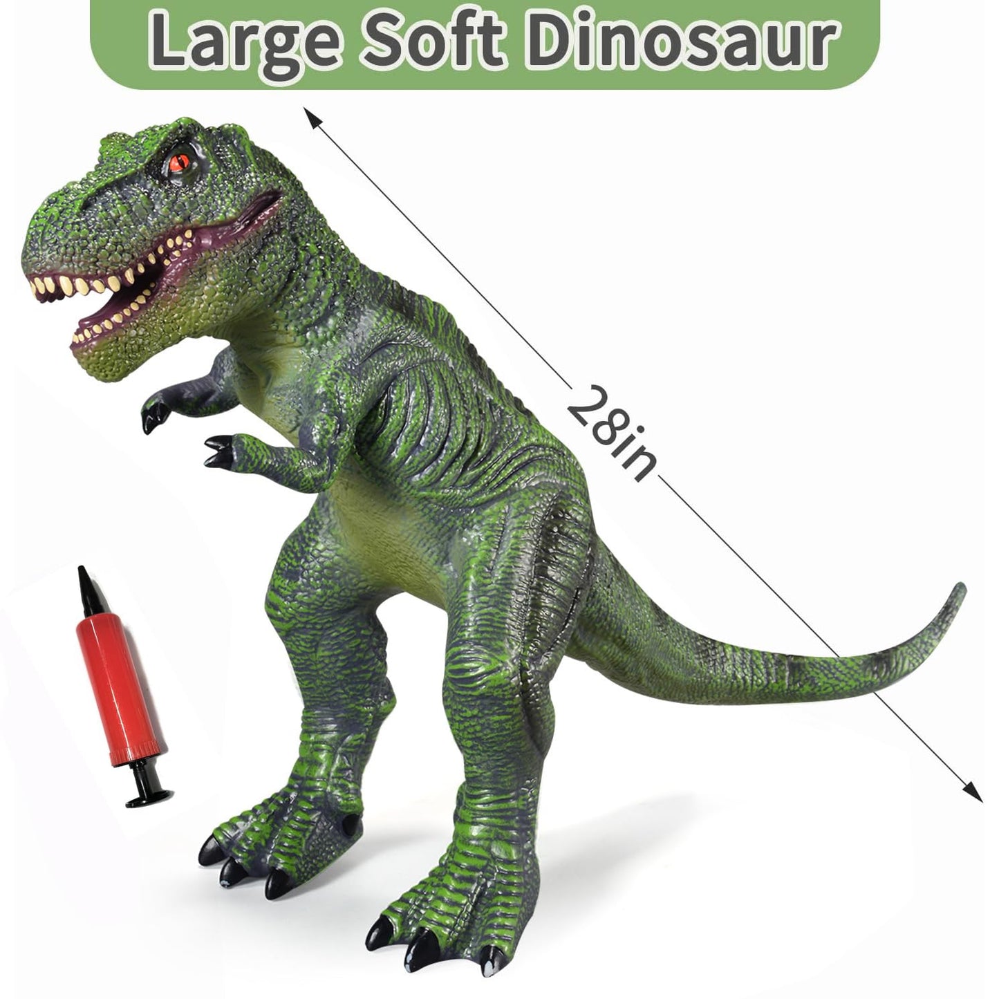 YONGJULE Large Dinosaur Toys- 28" Tyrannosaurus Rex Soft Dinosaur Toys for Kids 3-5, Big Inflatable Dinosaur for Boys Girls, Toddler Dinosaur Party Favors (Tyrannosaurus Rex)