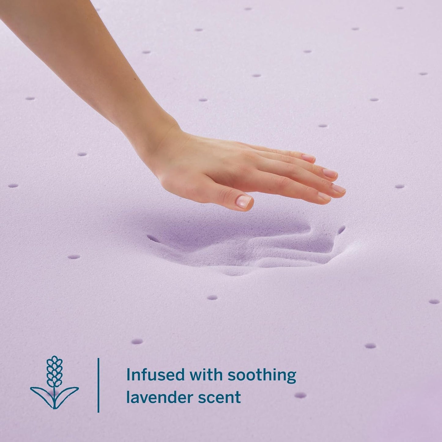 Lucid 2 Inch Lavender Infused Memory Foam Mattress Topper - Ventilated Design – Pressure Relieving Bed Topper - Mattress Pad – CertiPur Certified - Full Size