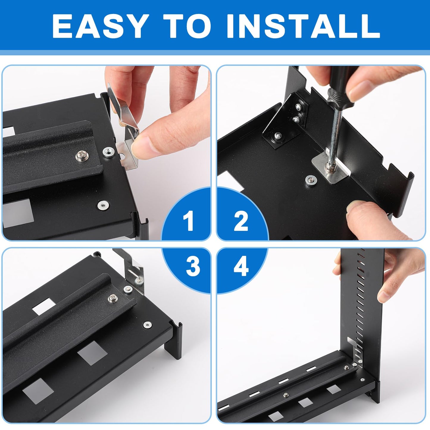 Yaocom 1 Pcs 19 Inch Rack Mount Din Rail Kit Aluminum Alloy Adjustable Rack Mount Rails Bracket For Industrial Media Converters
