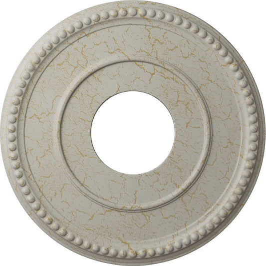 12 1/2Od X 3 7/8Id X 3/4P Bradford Ceiling Medallion (Fits Canopies Up To 6 5/8), Hand-Painted Pot Of Cream Crackle